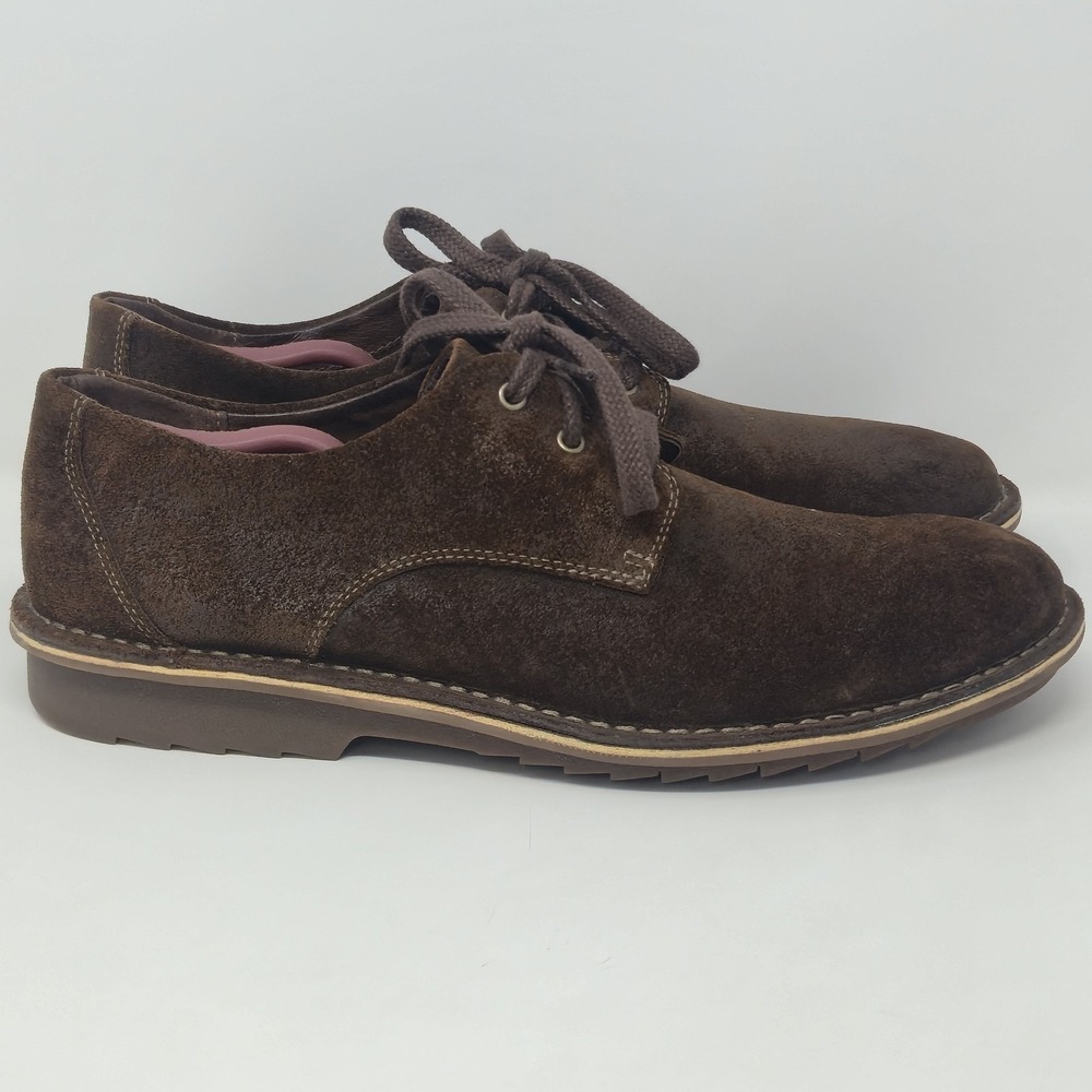 Clarks Men's 13 M Brown Suede Oxford Shoes 82655 Plain Toe Casual Comfort - Picture 3 of 16